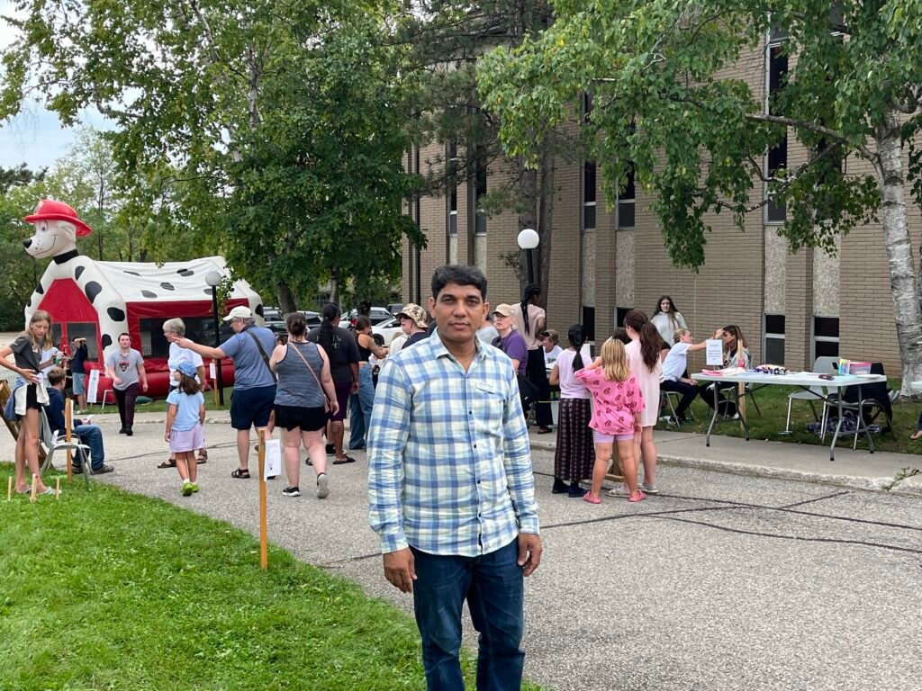 Nazim Shah with neighbours in Cambridge Ward 5