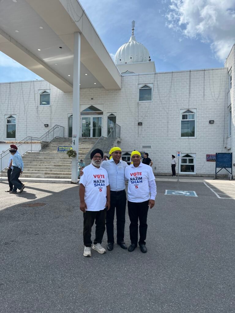 Nazim Shah with neighbours in Cambridge Ward 5