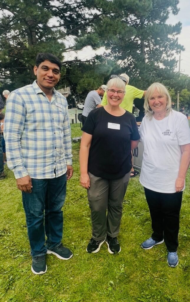 Nazim Shah with neighbours in Cambridge Ward 5