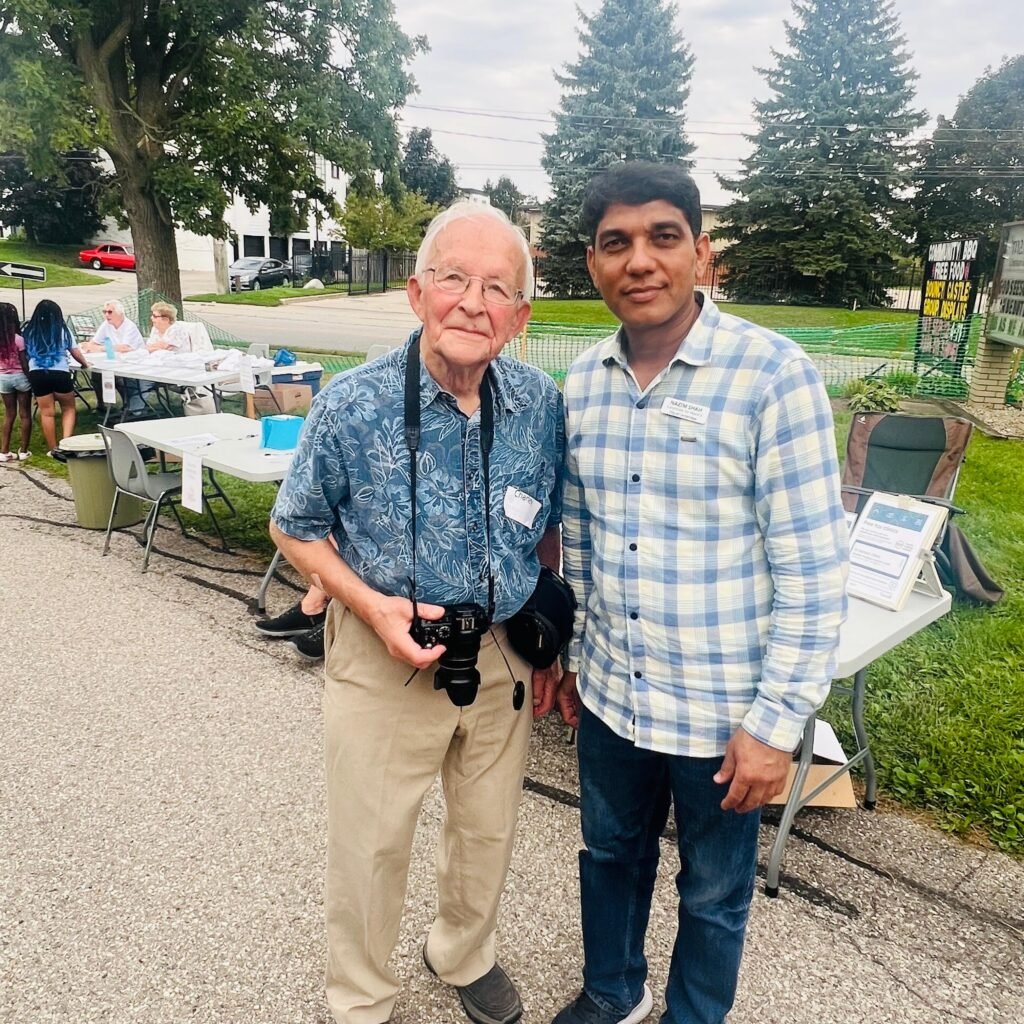 Nazim Shah with neighbours in Cambridge Ward 5